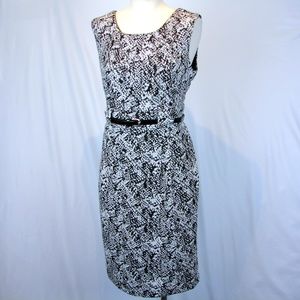 Sandra Darren classic career belted dress 10